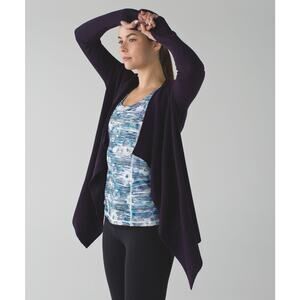 Lululemon Resolution Wrap Open Front Drape Cardigan S Maroon Zinfandel Lounge